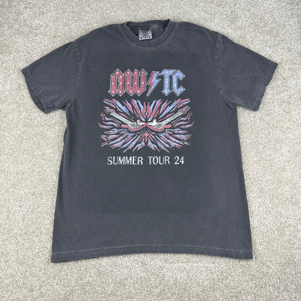 Comfort Colors NWTC Summer Tour 24 Graphic Tee Gray Cotton Rock Band Shirt Med